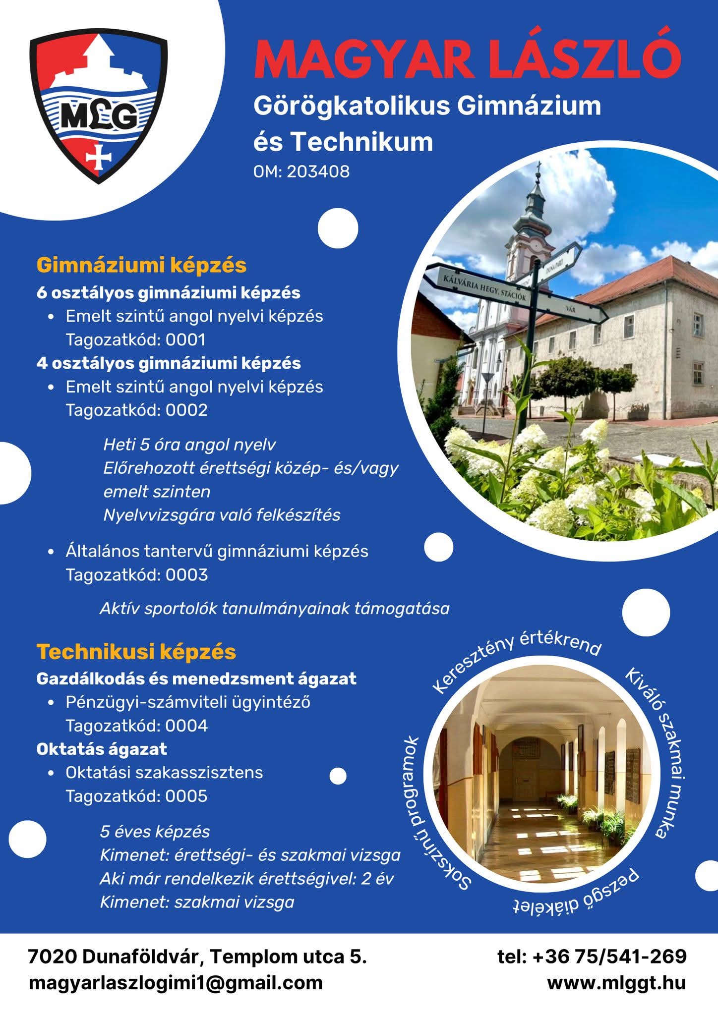 Meghirdetett képzéseink a 2026/2027-es tanévre